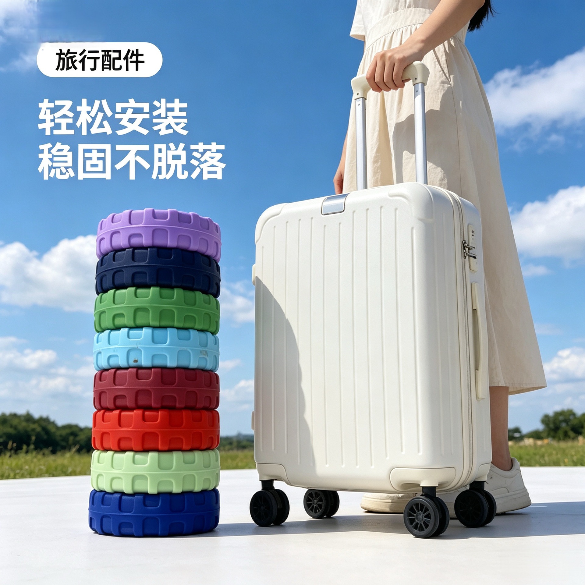 Hot-selling luggage wheel protective covers, suitcase universal wheel dirt-proof protective covers, travel luggage shockproof and noise-reducing covers