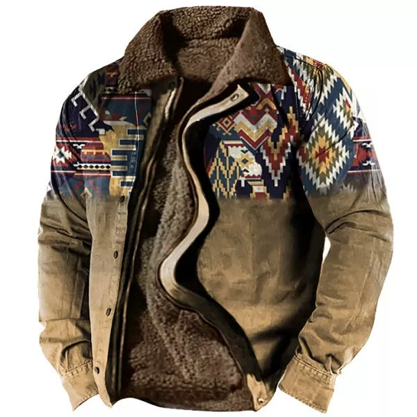 [Rural retro style men's jacket跨世纪乡村休闲宽松拉链男士外套]