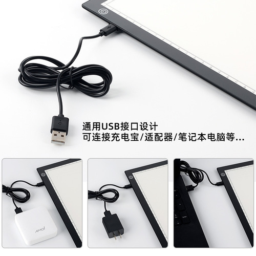 A4A3 Magnetic Adhesive High-Transparency Copy Board with Stone Decorative Painting LED Copy Table for Calligraphy, Art, Painting, and Translucent Board