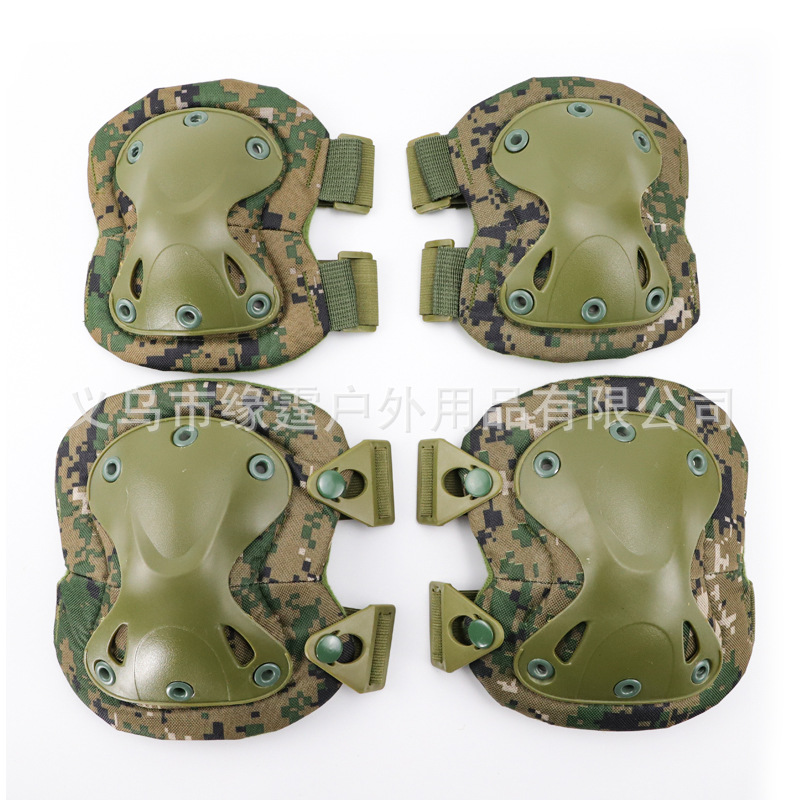 Suministro transfronterizo rodillera codo almohadilla de cuatro piezas al aire libre montar deportes equipo de protección real CS equipo de campo en stock