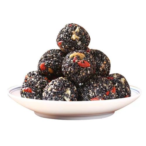 Internet-famous black sesame balls with red dates, individually packaged snack food, 200g/box