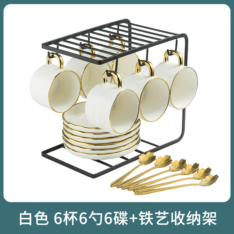 (White) 6 cups and 6 disc-Send a spoon+shelf