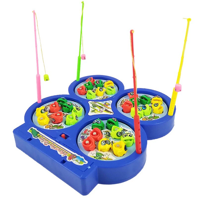 Внешняя торговля, трансграничная, специально для творческих детей, вращающиеся электрические магнитные игрушки для рыбалки, костюм для мальчиков и девочек, музыкальный киоск