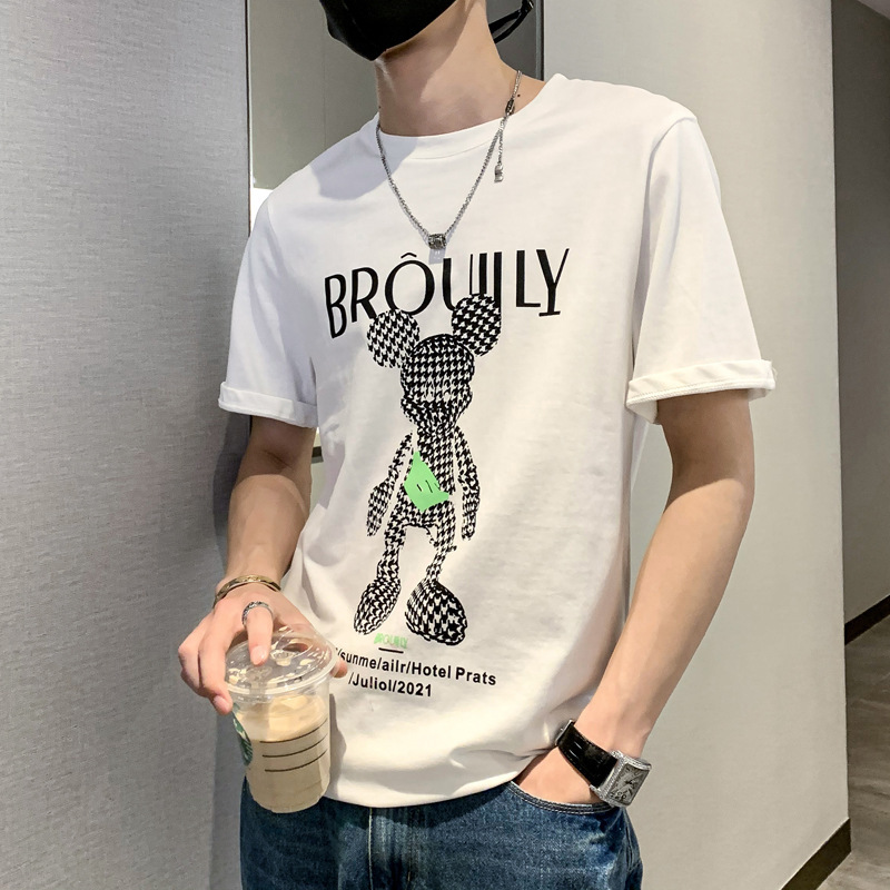 2023 New Men's T-shirt Short Sleeve Fashion Brand Fashion Versatile INS Super Fire Half Sleeve Summer Thin Print Top_voghion.com