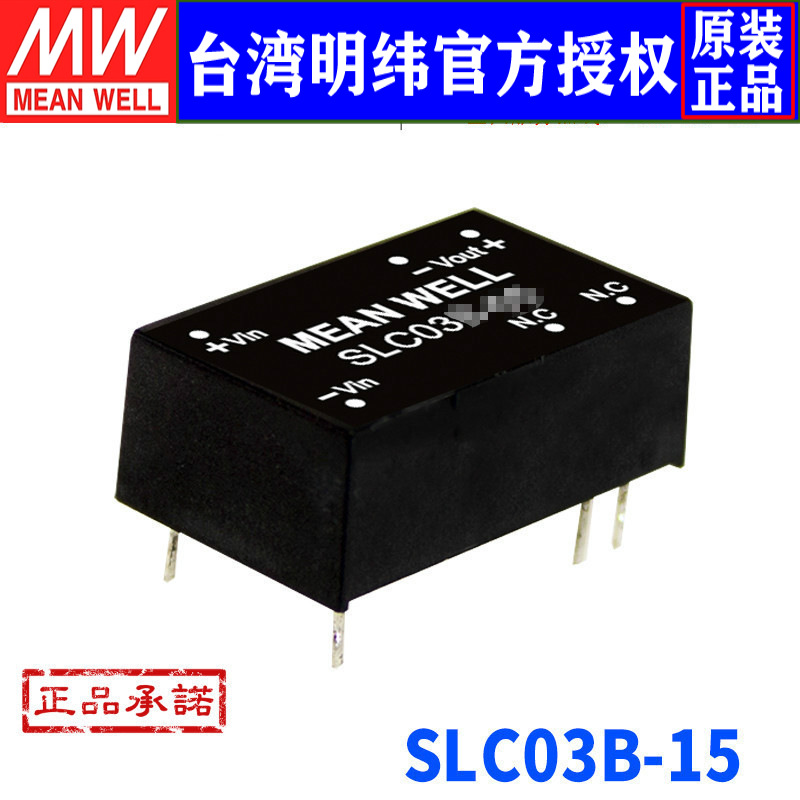 台湾明纬 SLC03B-15 非稳压输出DC-DC转换模块型电源3W 24V转15V