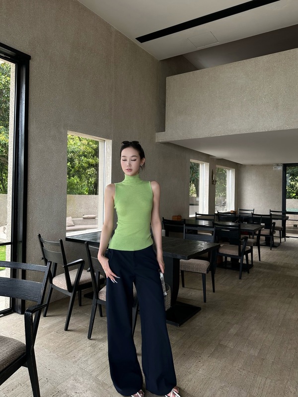 5werkwen 雅痞老钱|拉夫美学 极简复古卡其裤休闲裤宽松直筒裤女|undefined