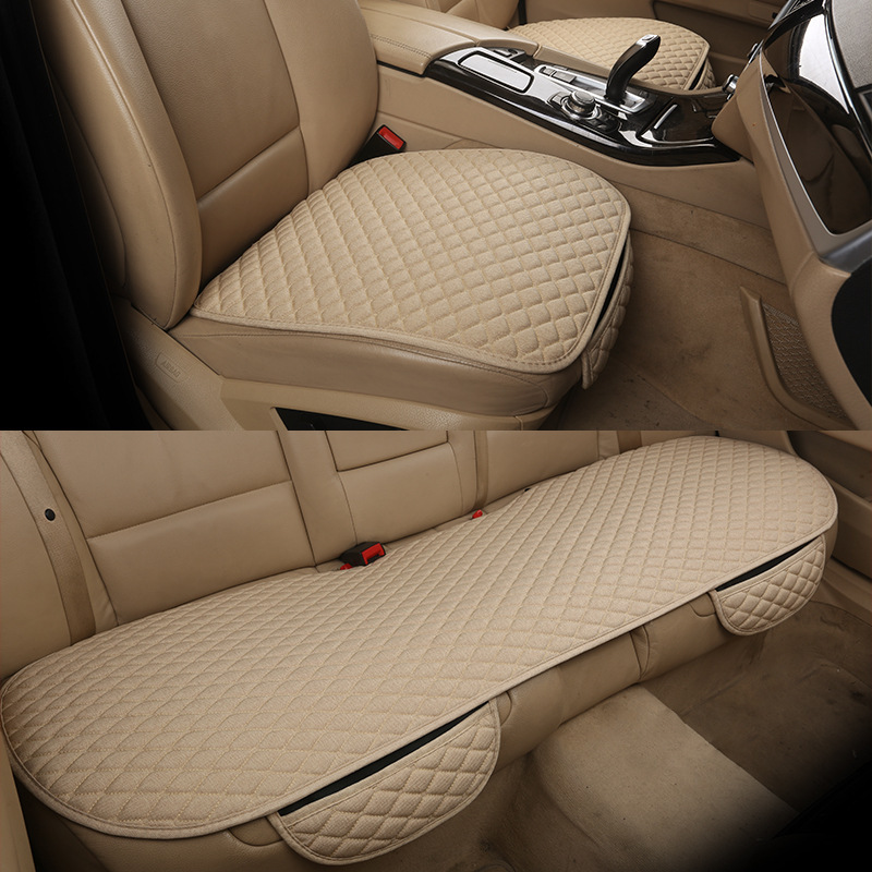 Cojín lavable del asiento de coche cuatro estaciones cojín de asiento de lino universal cojín de asiento de camioneta de tres piezas cojín de asiento individual