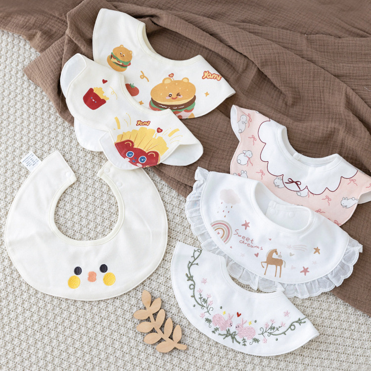 Ins Korean version of baby waterproof bib baby cotton saliva towel 360 degree rotating waterproof dining bag bib Ins Korean version of baby waterproof bib baby cotton saliva towel 360 degree rotating waterproof dining bag bib