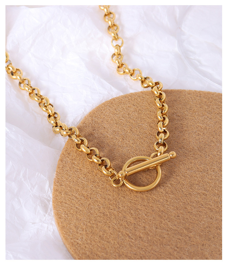 European and American style OT buckle titanium steel necklace jewelry