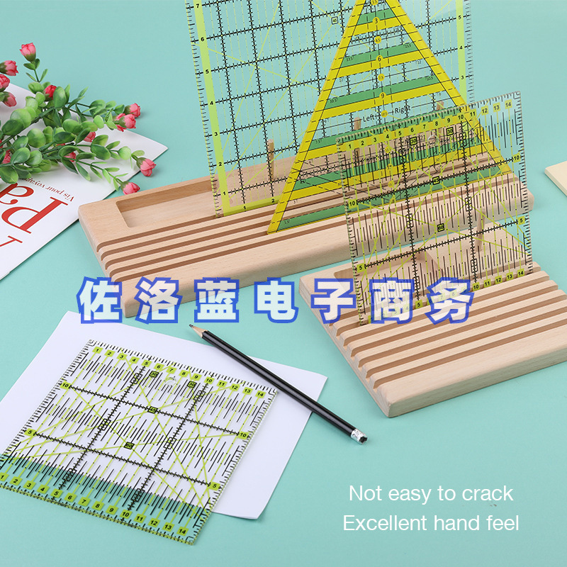 Regla de acabado marco de regla dispositivo de regla marco de línea de beech madera de parche de madera almacenamiento integrado marco de bobina de herramientas DIY