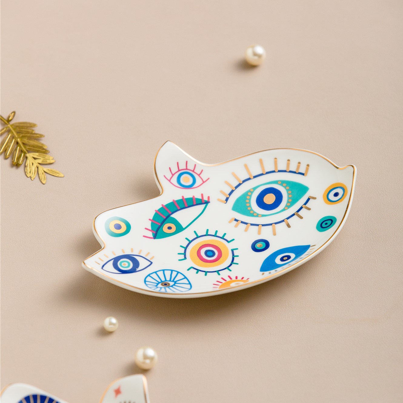 140g Weight tray Storage & Cleaning 1 Piece Quantity Holiday, Indoor Occasion ceramics Material Devil's Eye Pattern Simple Style, Classic Style Style Simple Style Classic Style Devil's Eye Ceramics Tray Artificial Decorations 10