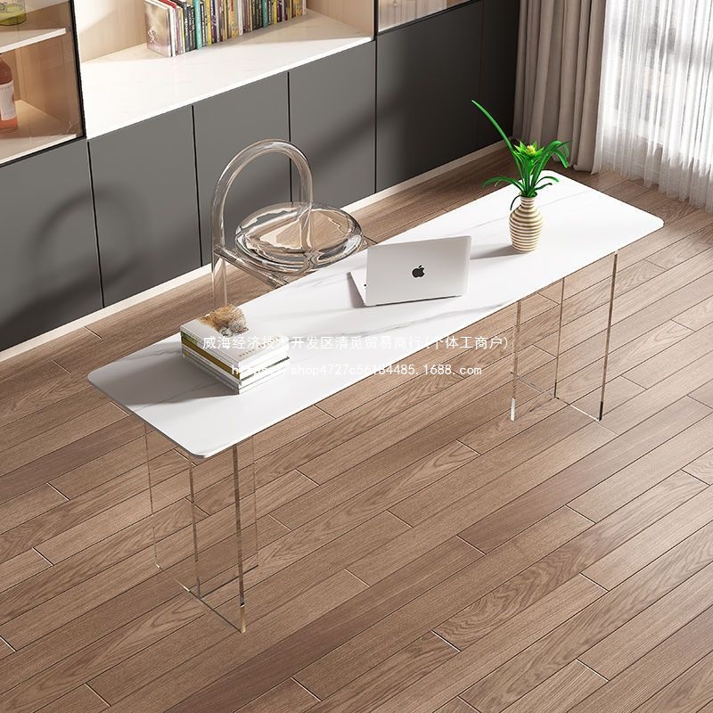Acrylic Slate Desk Home Computer Desk Light Luxury Suspended Ultra-Narrow Bar Long Entrance Table Modern Writing Desk