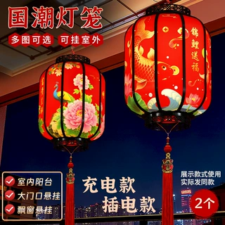 2026年灯笼新款春节新年仿古灯笼阳台客厅大门灯旋转灯笼国潮国风