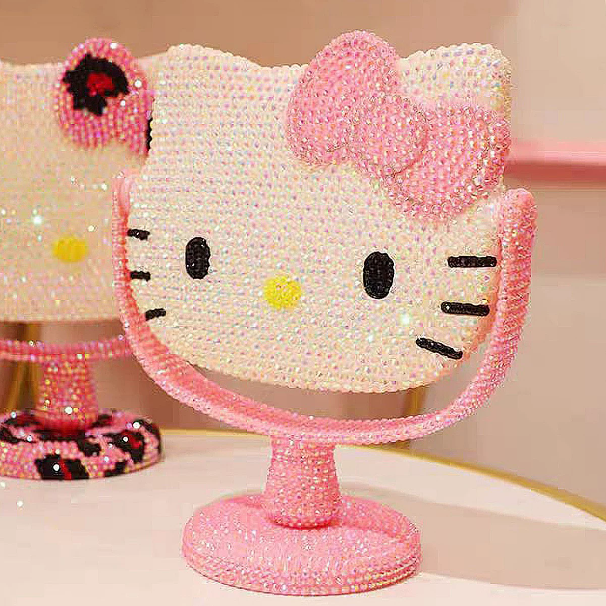 (Cross-border trading), sanrio, Hello Kitty, hello kitty, handheld mirror, cat, DIY
