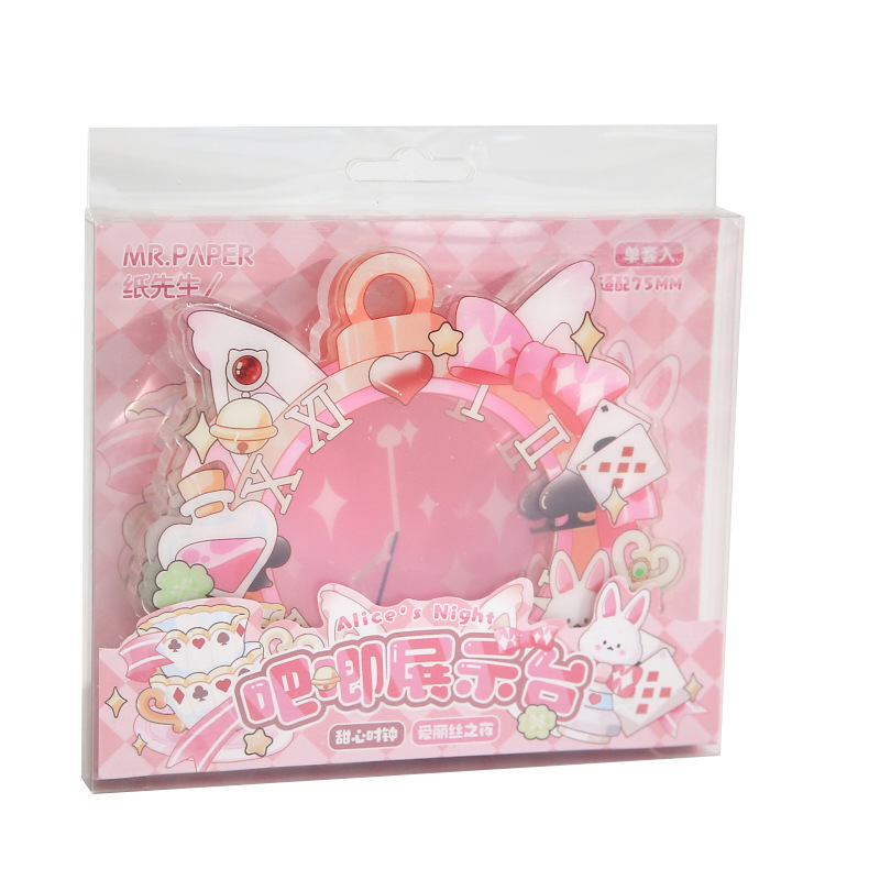 Showcase de Mr. Paper Bar, serie Alice Night, cubierta protectora de bar de dos dimensiones, decoración de mesa