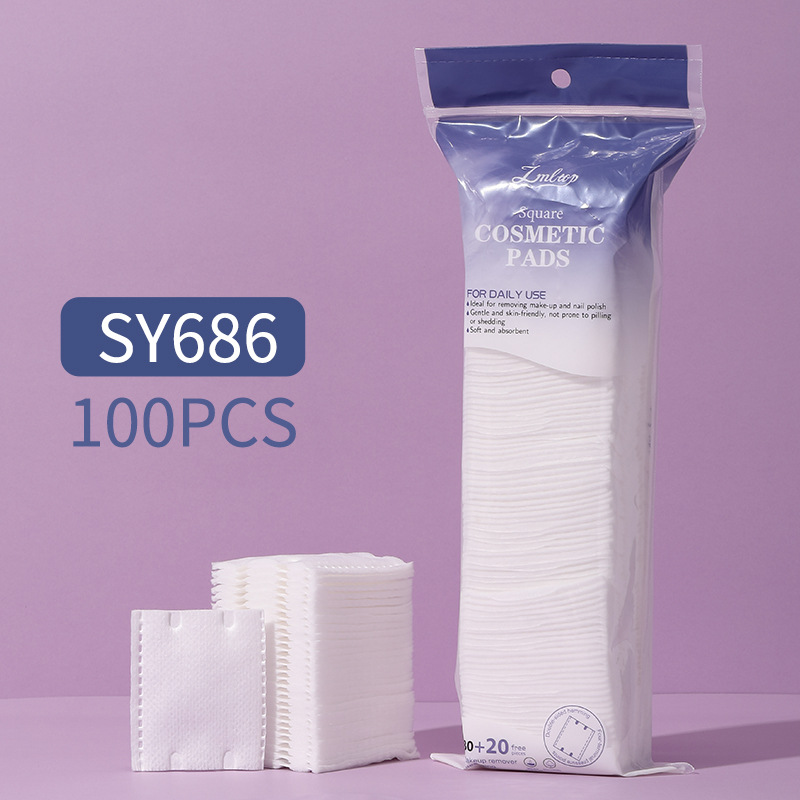 LMLTOP algodón sándwich 160 piezas de algodón de maquillaje de doble cara grueso borde de prensa de la cara húmedo algodón de limpieza de maquillaje exclusivo a través de la frontera