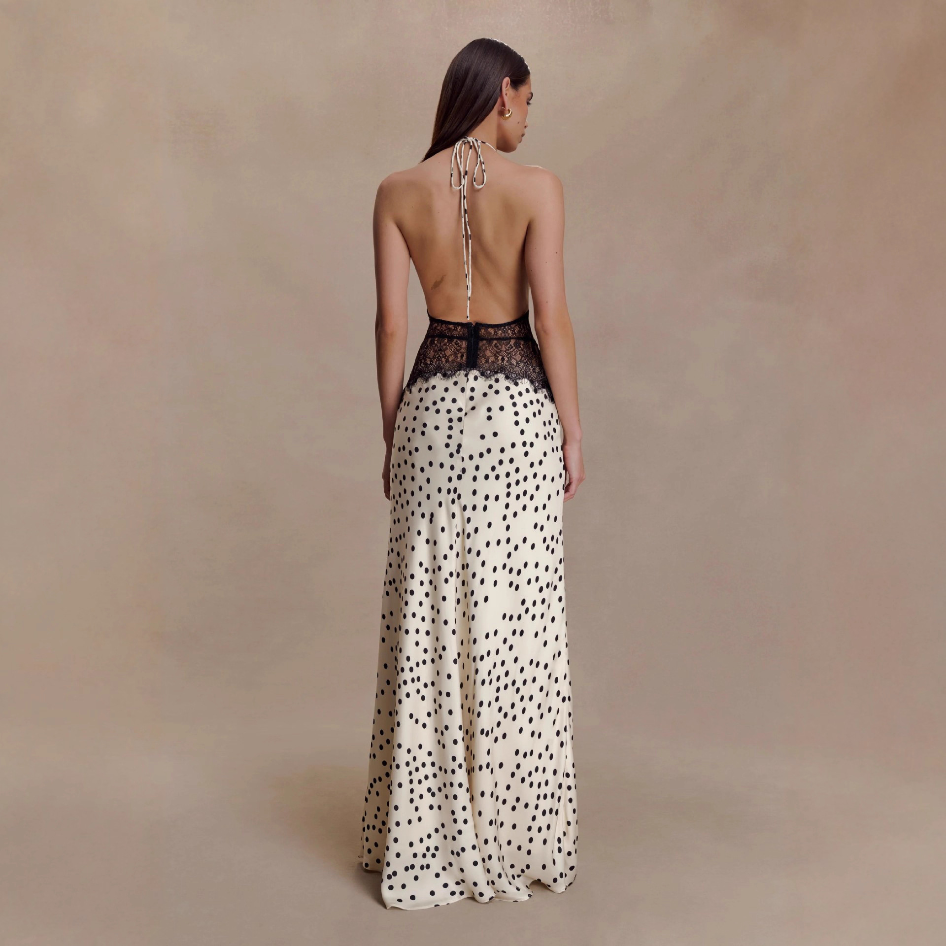 Elegantes Damen Bodysuit Mit Spitzen Und Polka-dot-muster_voghion.com