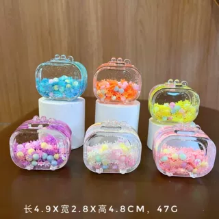 创意雪花彩豆夜光电视机流沙瓶创意桌面摆件亚克力钥匙扣挂件饰品