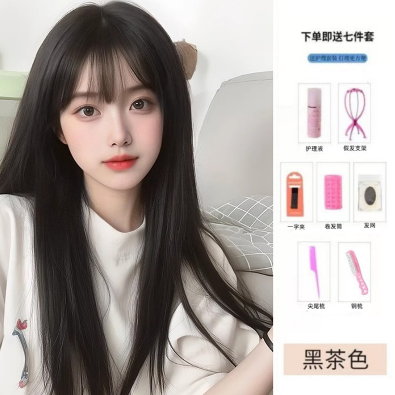 Ruolan Xuchang 女性用ウィッグ、フルヘアスタイル、大きなウェーブのかかったロング巻き毛、ファッショナブルでナチュラルなフルウィッグ、巻き毛、フルヘッドギア|undefined