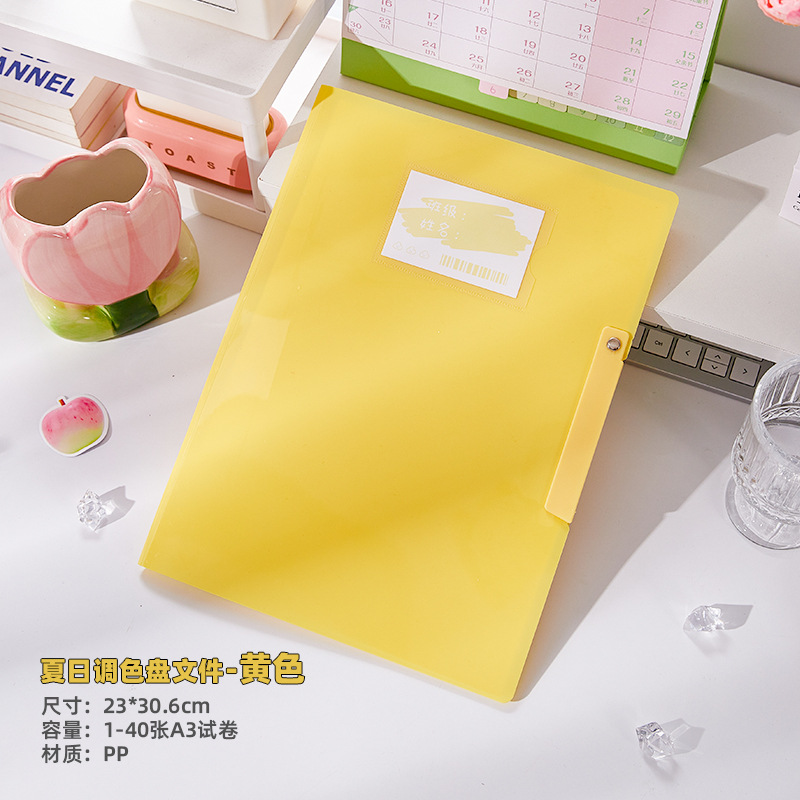 Carpeta de paleta de verano de alto valor Nueva carpeta de archivos de oficina Carpeta de almacenamiento de papel de prueba para estudiantes de secundaria y preparatoria