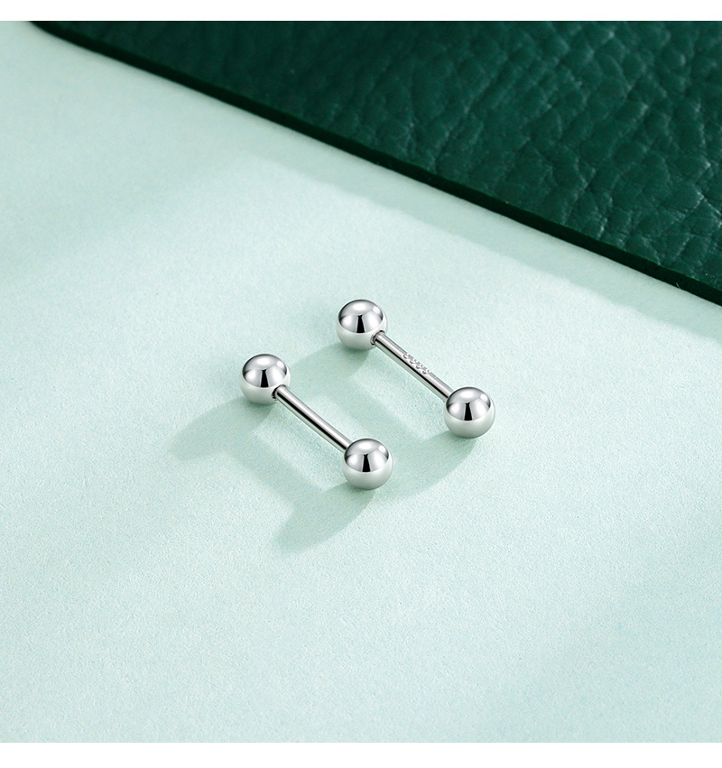 Women's Gender Plating Design 1 Pair 925 Sterling Silver Geometric Solid Color Ear Studs
