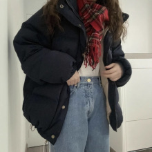 现 thebarnnet八奶蓝色羽绒服韩国设计师女装fever同款韩系外套女