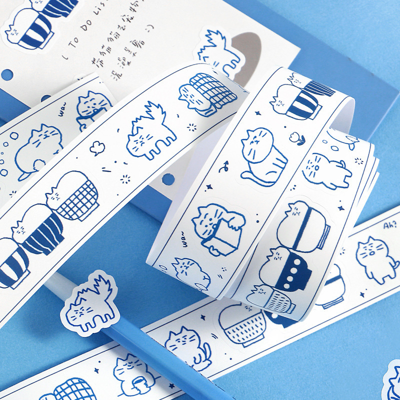 NOTE FOR×MATSUGODA ジョイントダイカットテープ クリエイティブ猫イラストハンドブック装飾コラージュ素材|undefined