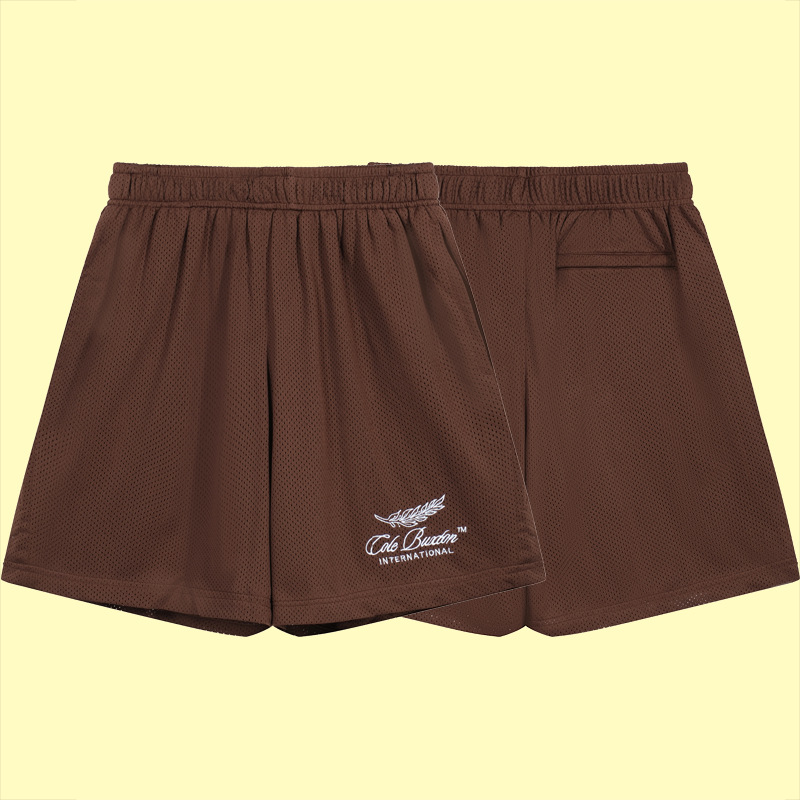 Cole Buxton nicho carta lema logo bordado malla delgada pantalones cortos deportivos casual recortada moda