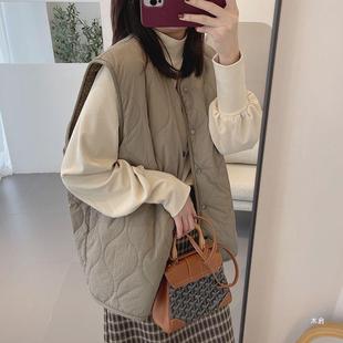Winter 2024 new V-neck warm outer wear coat long vest vest coat women's cotton vest women's wholesale