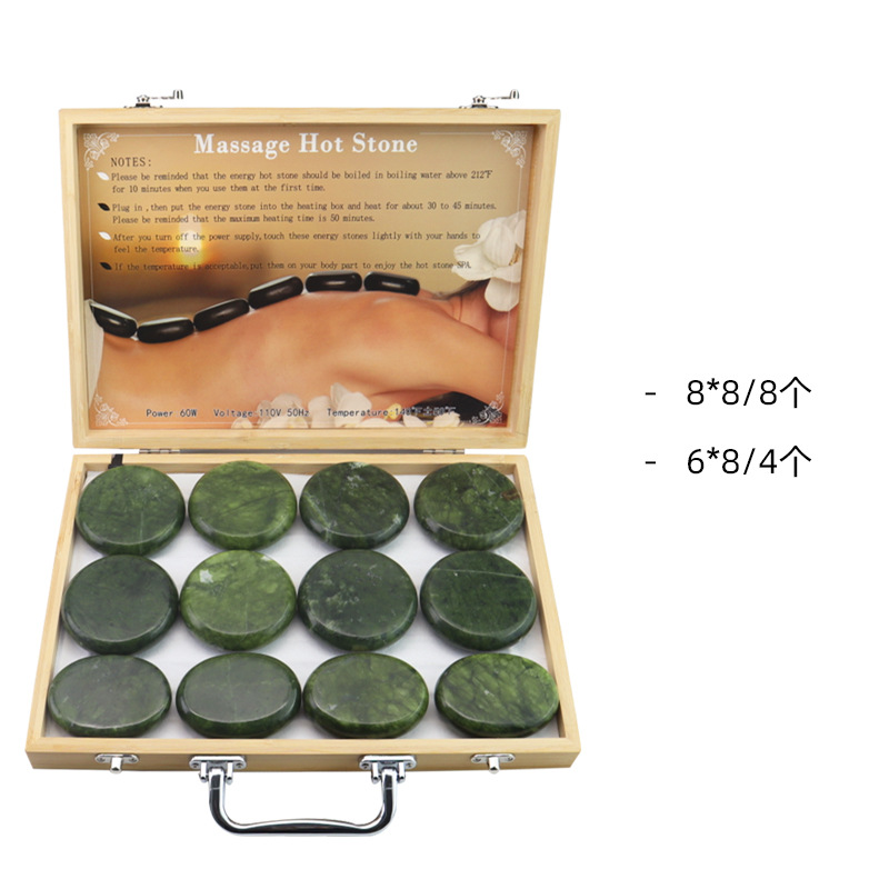 Masaje de oliva de jade calentamiento de masaje de todo el cuerpo calentamiento de temperatura constante Masaje de oliva de jade calentamiento conjunto