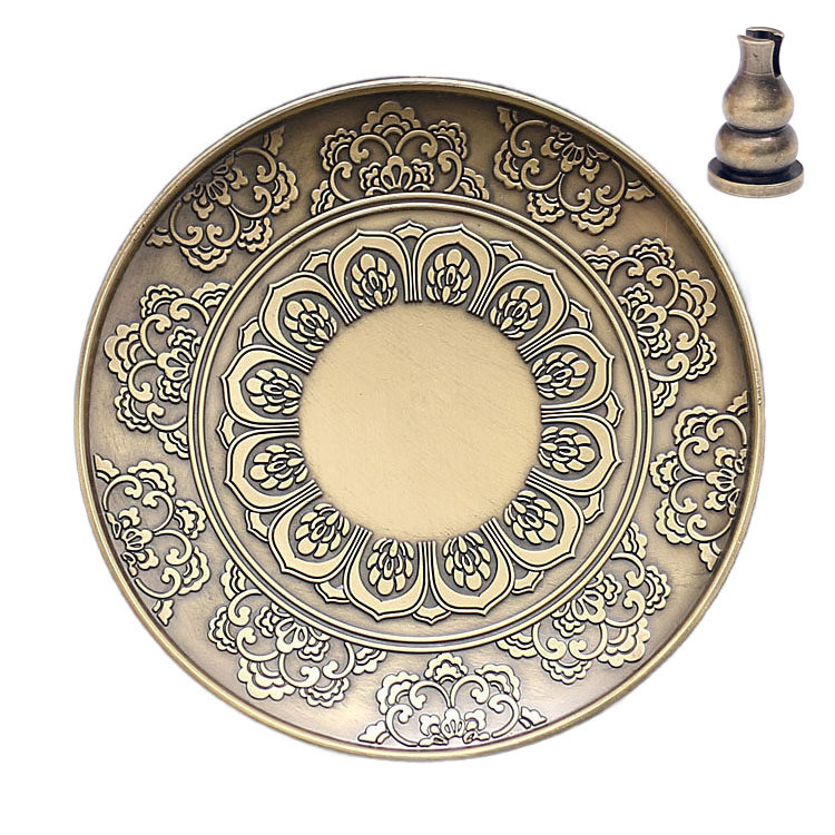 Quemador de incienso de estilo antiguo de cobre, soporte para varillas de incienso de loto, decoración zen para el hogar, sin caída de ceniza. image 9