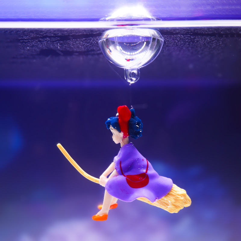 Pequeño diablo pececillo paisaje decoración ornamental pecera buceo pecera pequeña hada bola transparente personaje azul hombre gordo