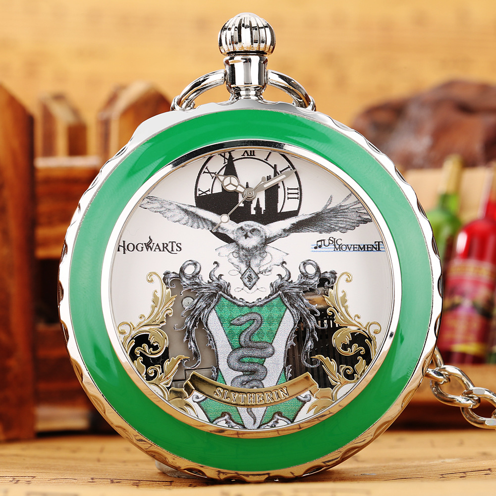 2023 New Creative Quartz Music Pocket Watch Harry Potter Theme Epoxy Pocket Watch Music Box Watch Hot Sale