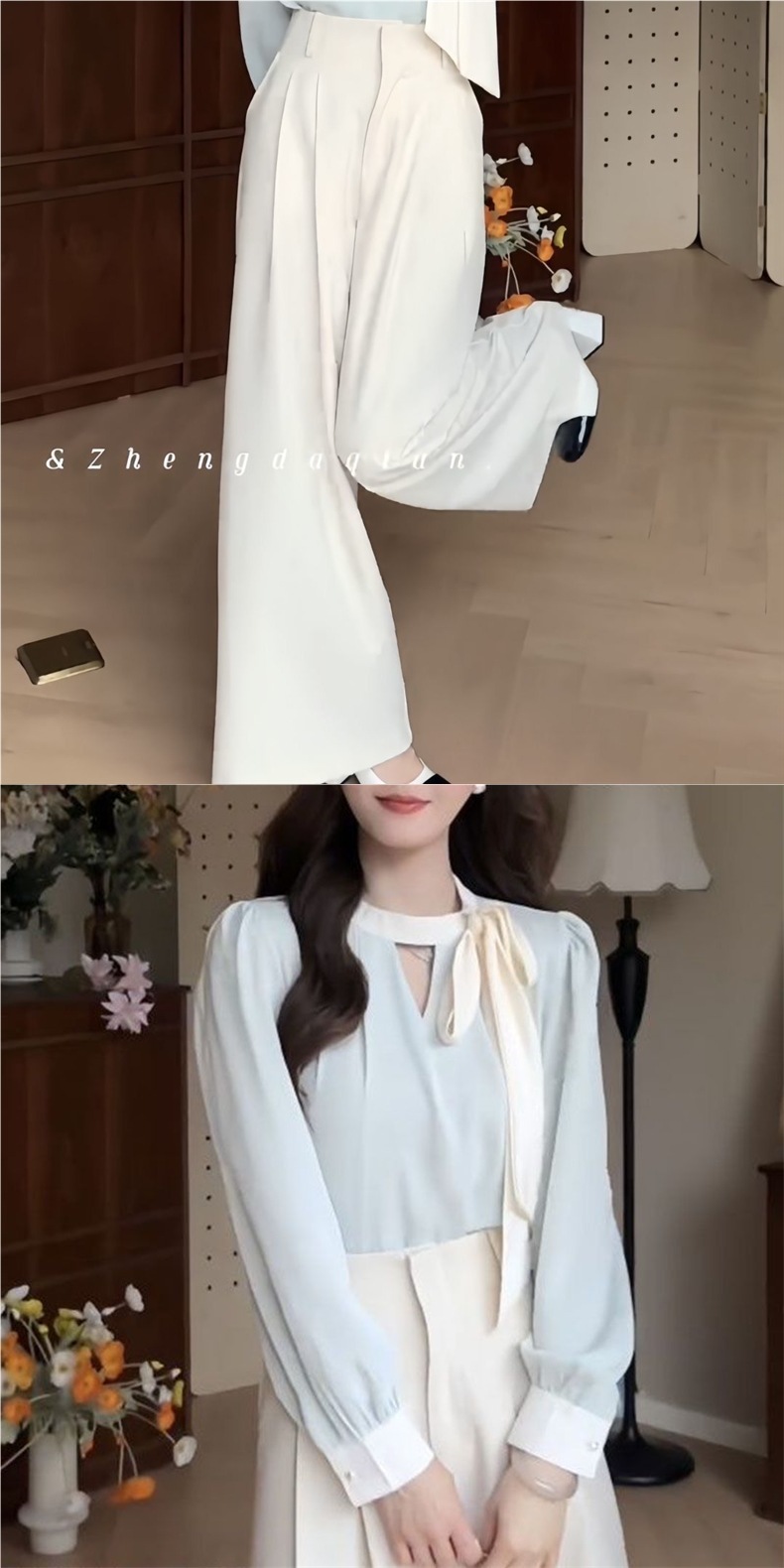 GraceChic GraceChic GraceChic Spring Long Pants Two-Piece Set Professional Suit Elegant Women's Commuting Shirt Korean Style Fashion Shorts_voghion.com
