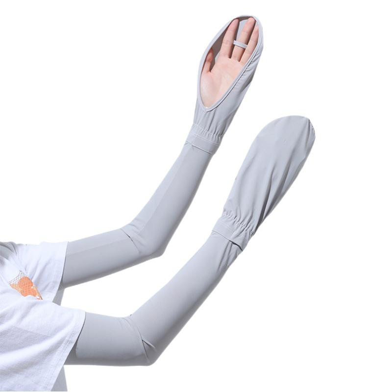 Manga de hielo de verano de las mujeres de protección solar owsleeve de seda de hielo delgada de conducción de protección UV al aire libre protector de brazo