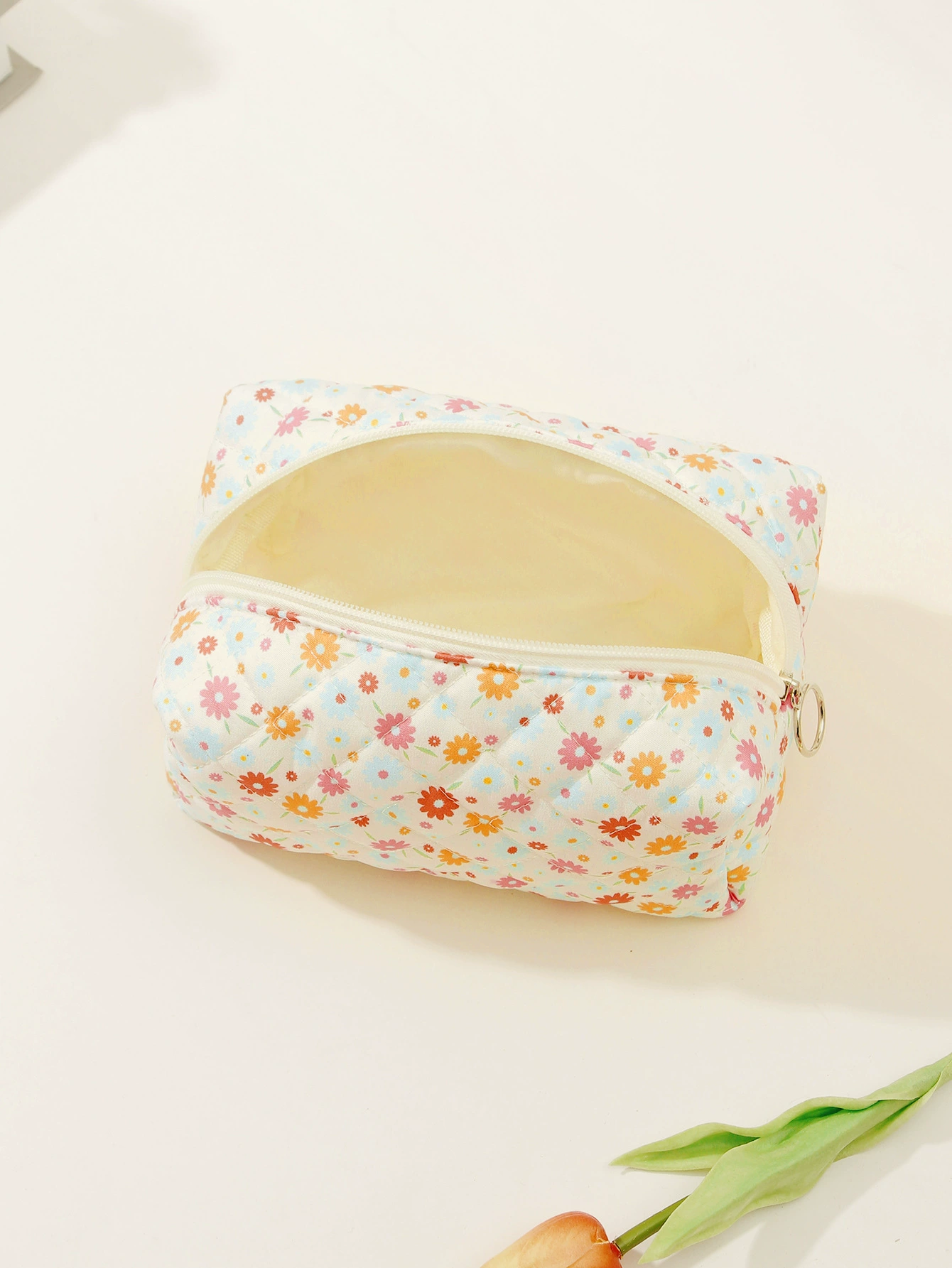 Система хранения, косметичка, милая стеганая organizer bag, (таможенная торговля), цветы