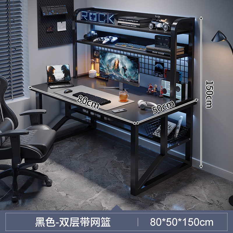 escritorio de computadora simple mesa y silla set dormitorio escritorio doméstico estante de escritorio integral con agujero tabla de estante de almacenamiento