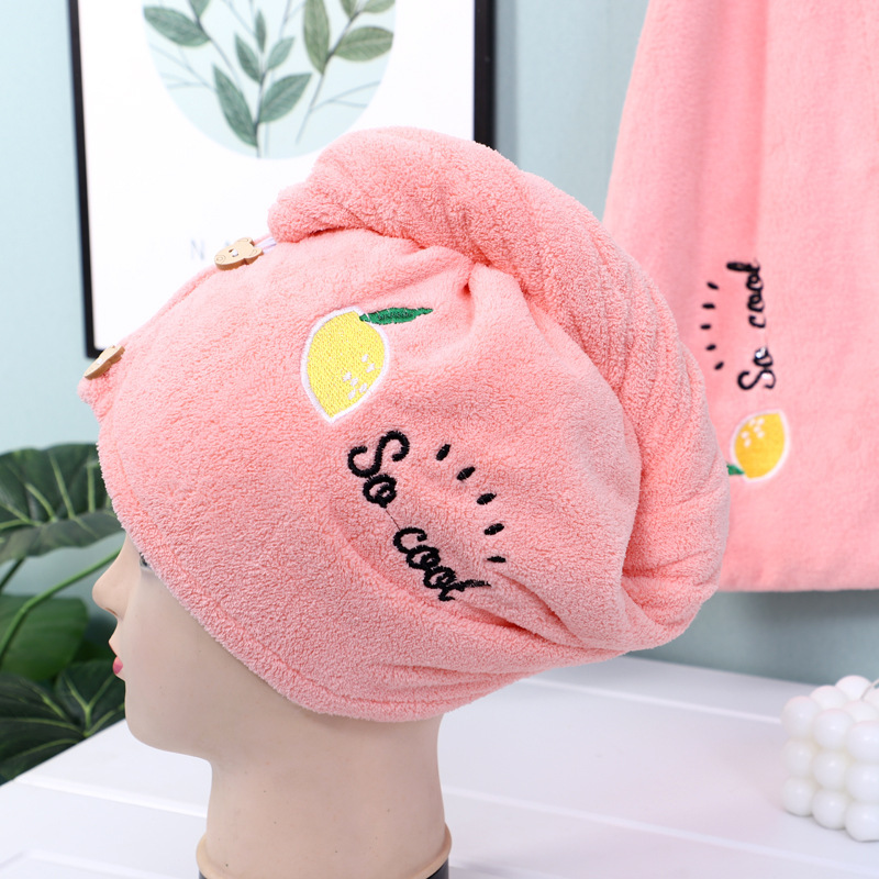 新作コーラルフリースドライヘアキャップ 刺繍入り吸水ドライヘアタオル ソフトバスキャップ 厚手ヘアターバン 卸売 柔らかく快適|undefined