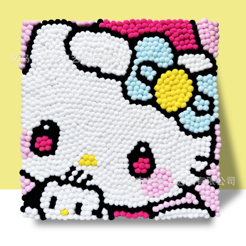 インターネット有名人の同じスタイルの子供用毛玉絵画 DIY 手作りクリエイティブ絵画 30*30 生産材料露店ホット販売子供のおもちゃ|undefined