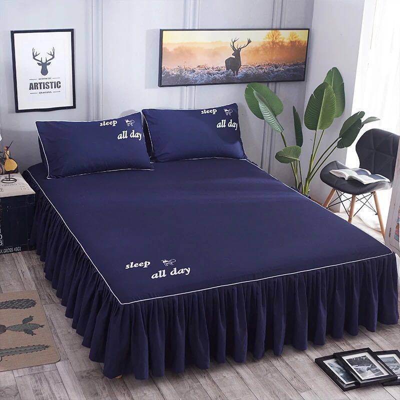 純綿ベッドスカート単品ベッドカバー畳夢思防塵保護カバー150x180x200シングル二人綿ベッドカバー|undefined