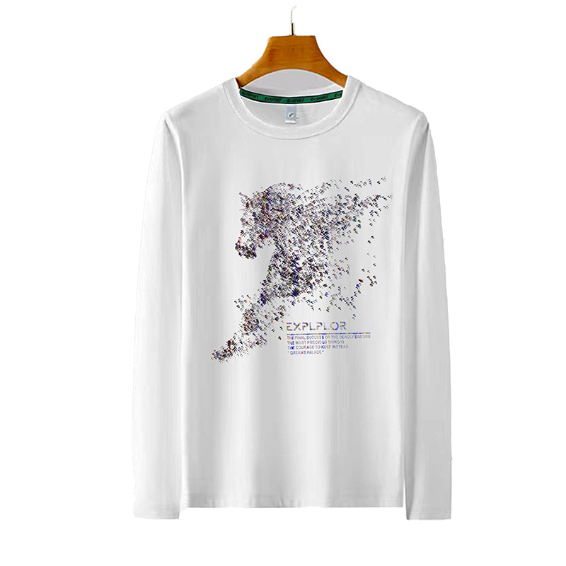 New Men's Long Sleeve T-Shirt Round Neck Bottoming Shirt Casual Men's Basic Tees Top Comfortable Trendy Brand Spring Autumn T-Shirt_voghion.com