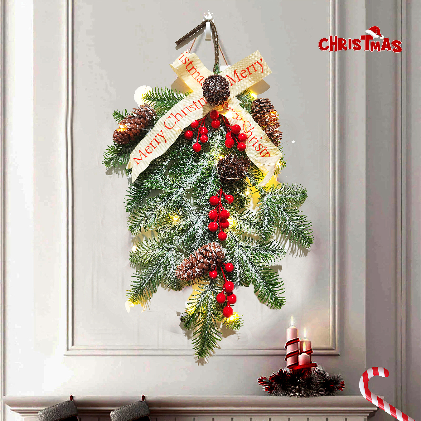Transfronterizos de venta en caliente decoraciones de Navidad pin colgantes de pared colgantes de puerta
