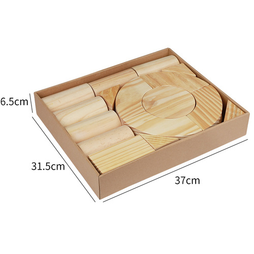 Montessori teaching aids large-scale construction area building blocks logs colorless paint-free building blocks children DIY building toy