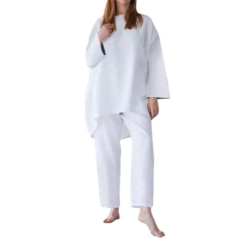 Women's Trendy Solid Color Matching Set Loose Oversized Style Casual Fashion Two‑Piece Outfits_ecoleips.com
