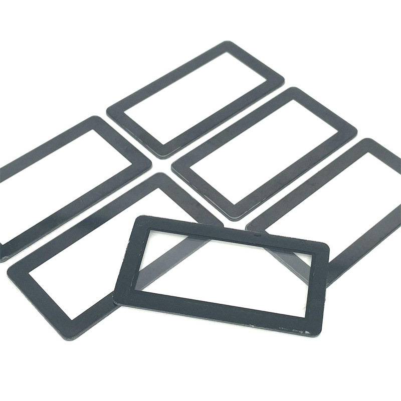 网版丝印加工黑色边框PMMA透明视窗保护镜片带高粘背胶CNC精雕