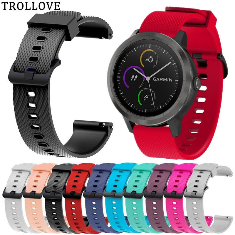 For Jiaming vivoactive3 hr silicone strap Garmin forerunner245 black buckle 20mm For Jiaming vivoactive3 hr silicone strap Garmin forerunner245 black buckle 20mm