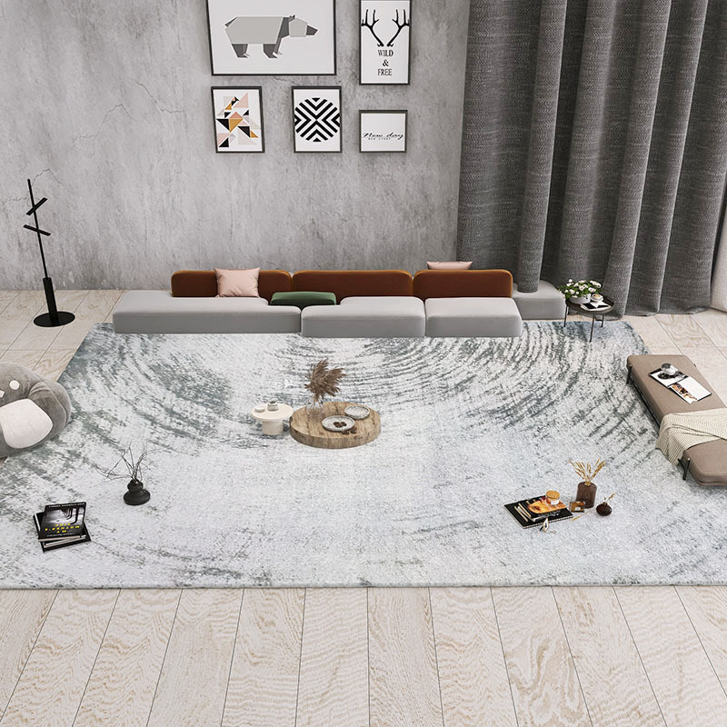 Living Room Carpet Light Luxury Tea Table Carpet Nordic Simple Study Bedroom Bedside Carpet Japanese Style Silent Style New Chinese Style Light Grey