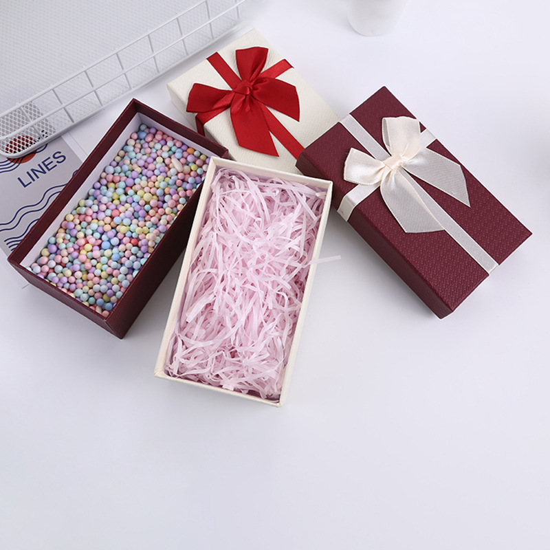 厂家直供简约款编织纹礼品收纳盒抓卡盒香水口红盒蝴蝶结缎带装饰