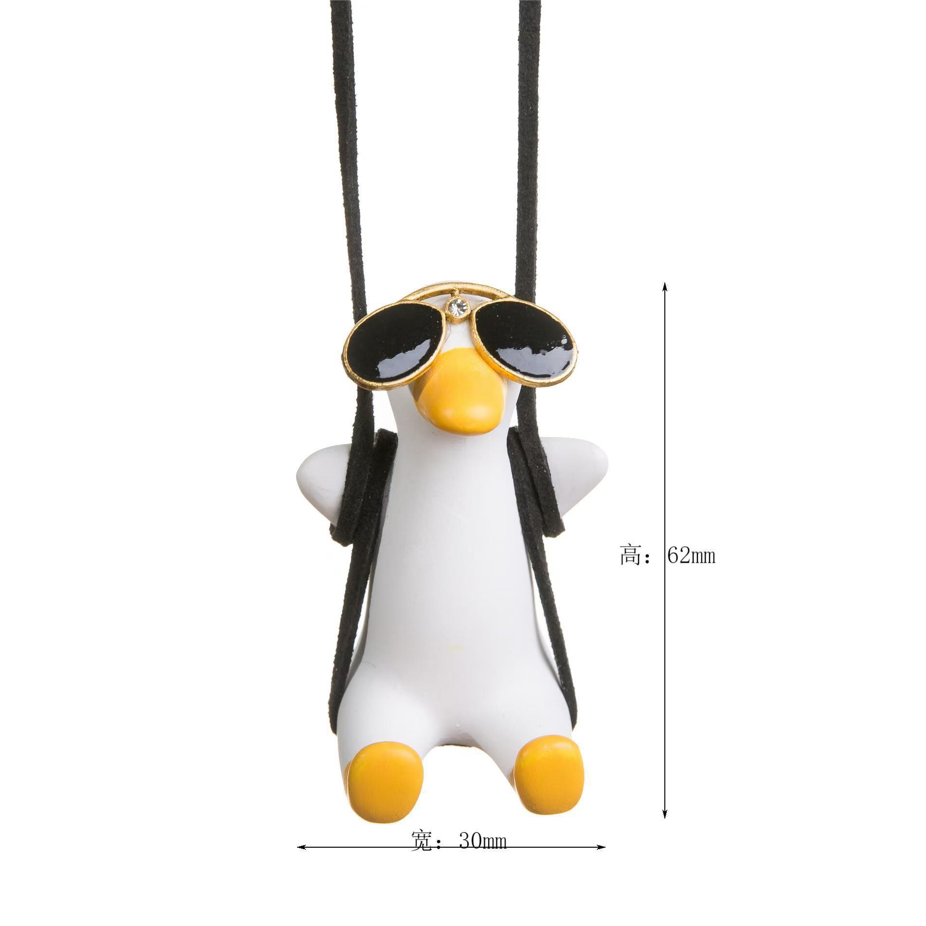 Cross-Border Swing Duck Internet Celebrity Duck Car Interior Rearview Mirror Hanging Ornament Car Decoration Automotive Supplies Crafts