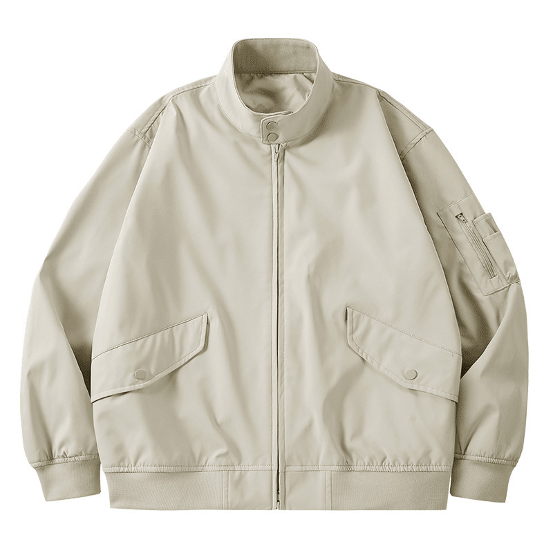 Jacket Men's Spring and Autumn American Casual Collar Aviator Jacket Harrington Tooling Commuter plus size Baseball Suit